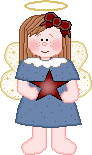 Cute Angel Girl Standing Holding Star