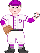 Cute Purple Baseball Boy Fielder