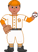 Cute Orange Baseball Boy Fielder