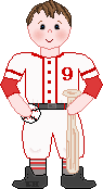 Cute Red Baseball Boy Batter