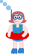 Cute Little Redhead Girl Ready to Swim with Snorkel, Mask, and Fins